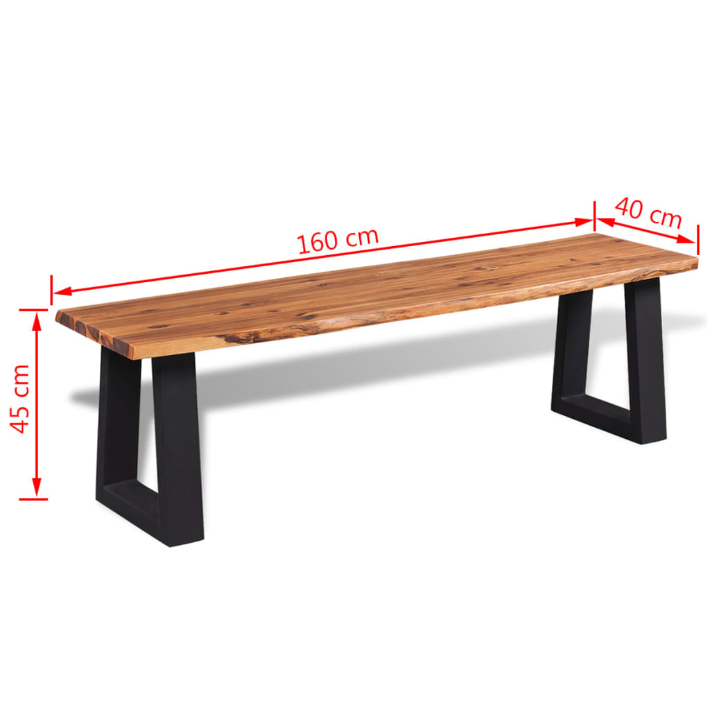 vidaXL Ława z litego drewna akacjowego 160 cm