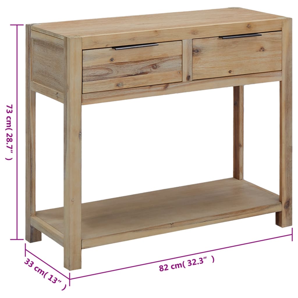 vidaXL Stolik typu konsola, 82 x 33 x 73 cm, lite drewno akacjowe