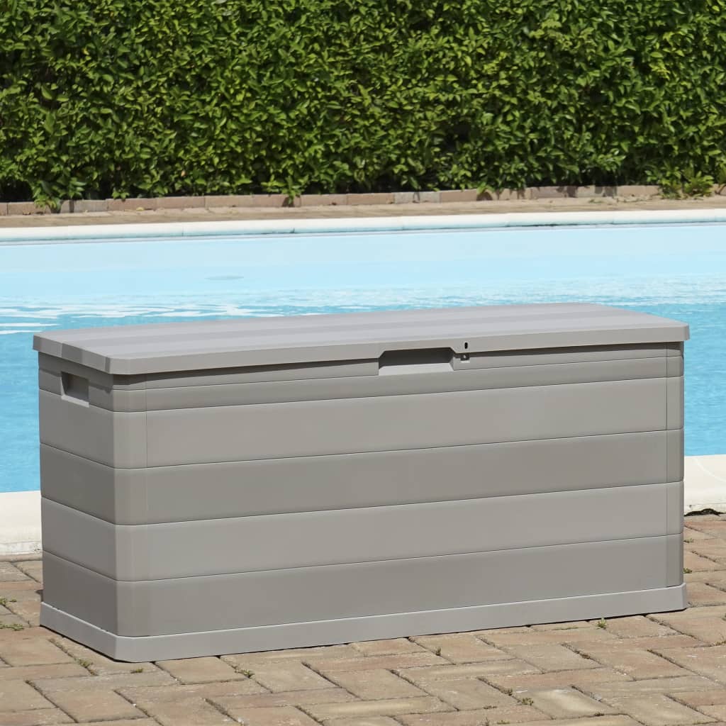vidaXL Skrzynia ogrodowa, szara, 117 x 45 x 56 cm