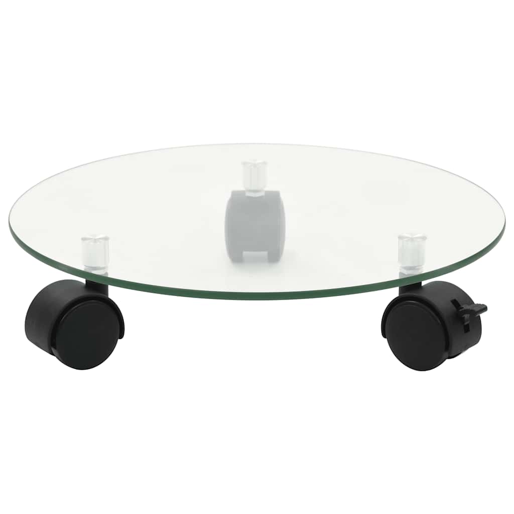 vidaXL Stojaki na kwiaty, na kółkach, 2 szt., szkło, 28 cm, okrągłe