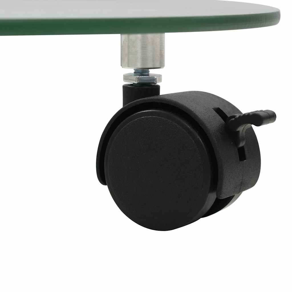 vidaXL Stojaki na kwiaty, na kółkach, 2 szt., szkło, 28 cm, okrągłe