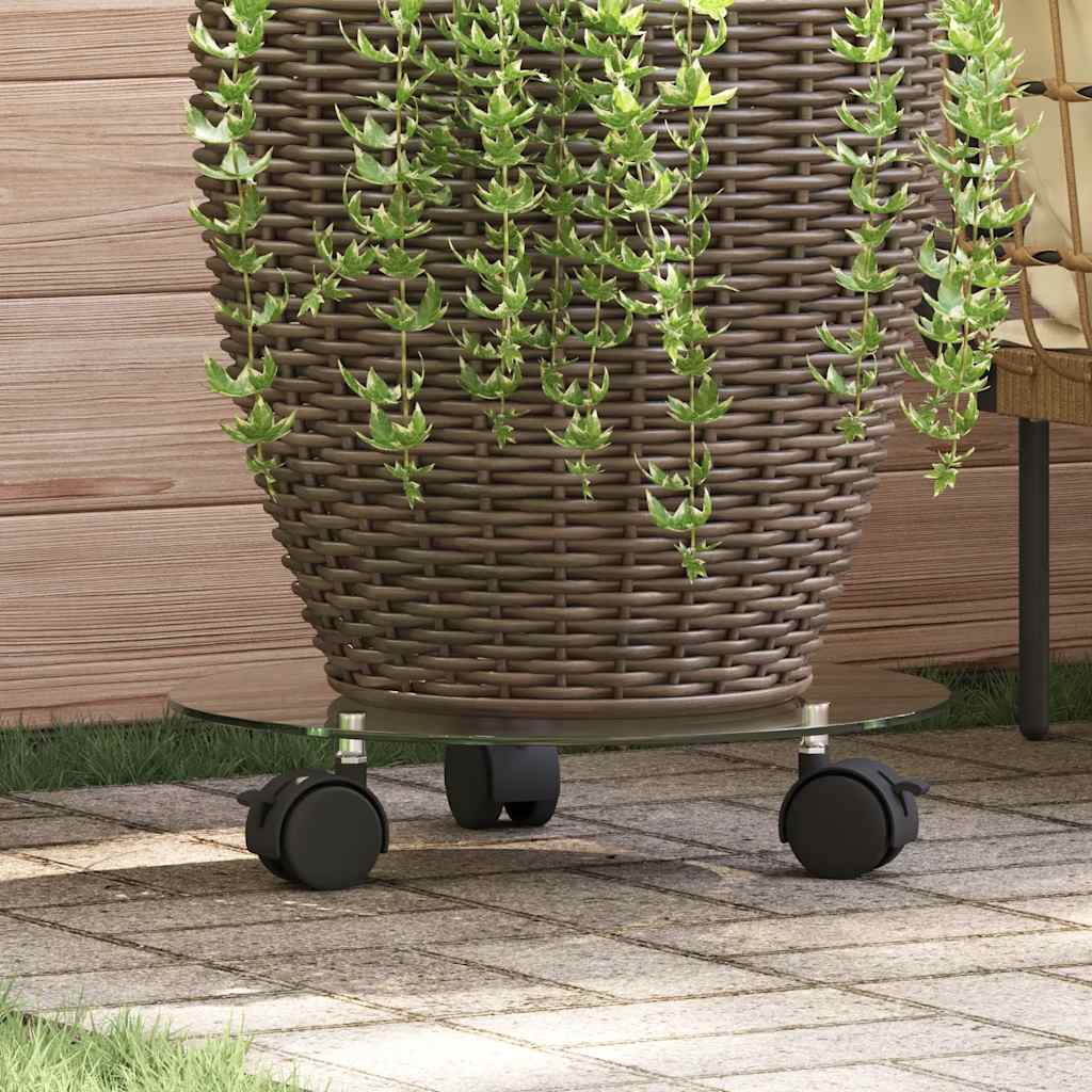 vidaXL Stojaki na kwiaty, na kółkach, 2 szt., szkło, 28 cm, okrągłe