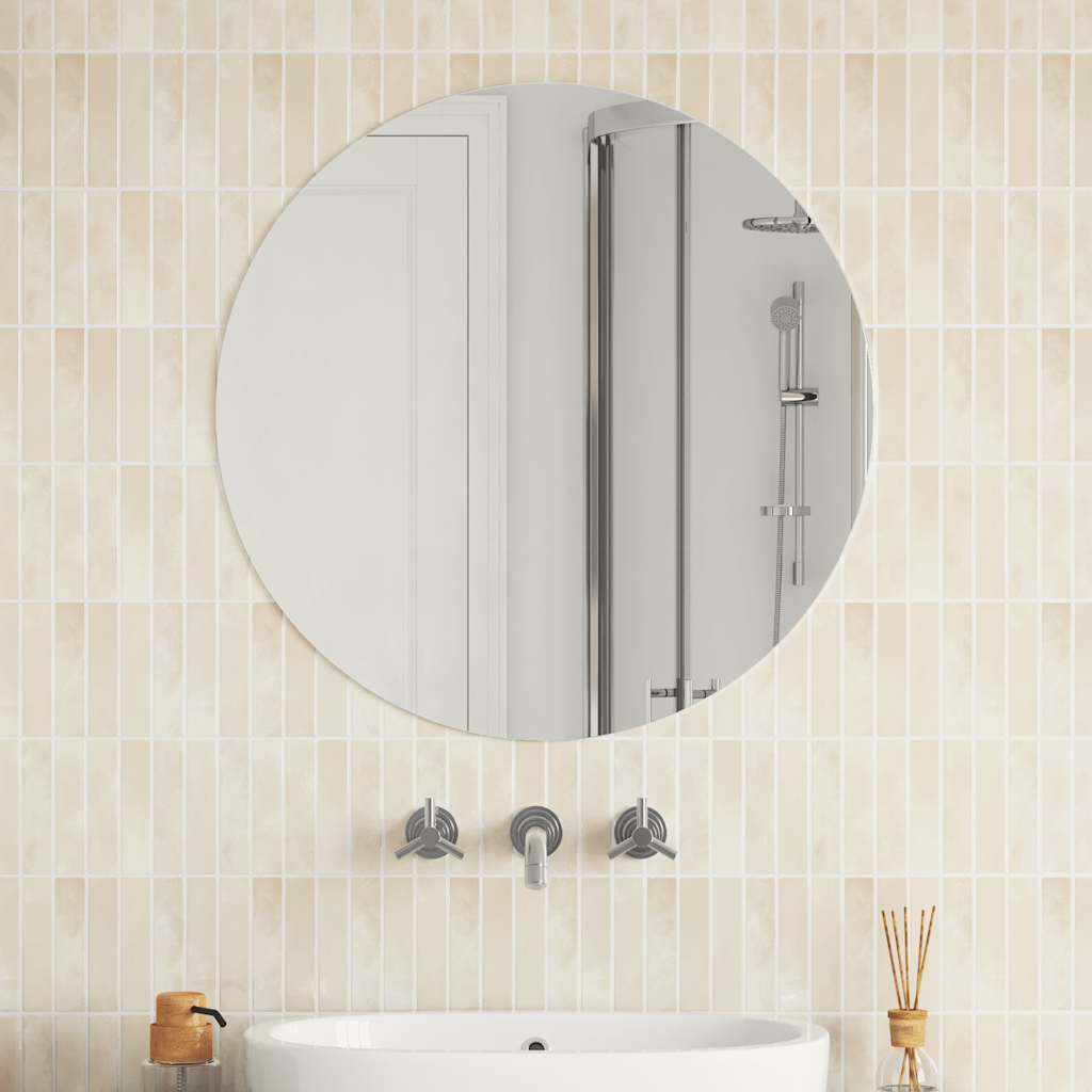 vidaXL Lustro ścienne, 70 cm, okrągłe, szklane