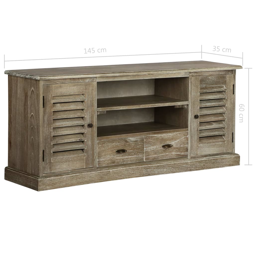 vidaXL Szafka pod telewizor z litego drewna mindi, 145x35x60 cm