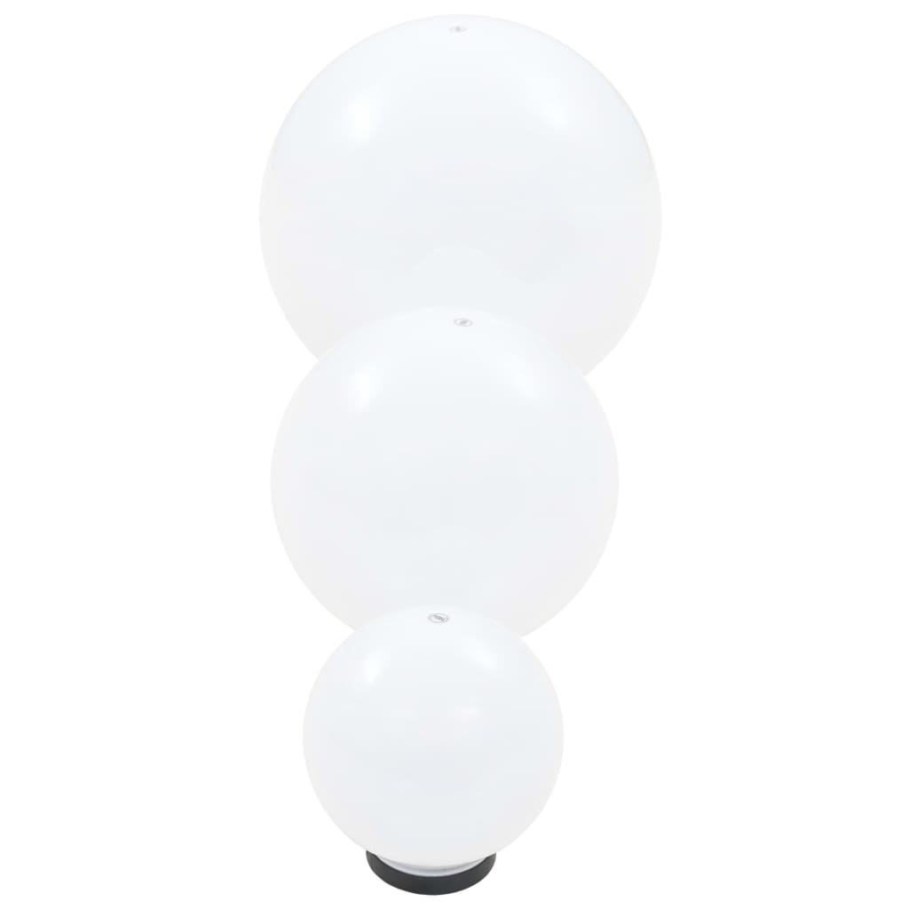 vidaXL Lampy zewnętrzne LED, 3 szt., kule 20/30/40 cm, PMMA