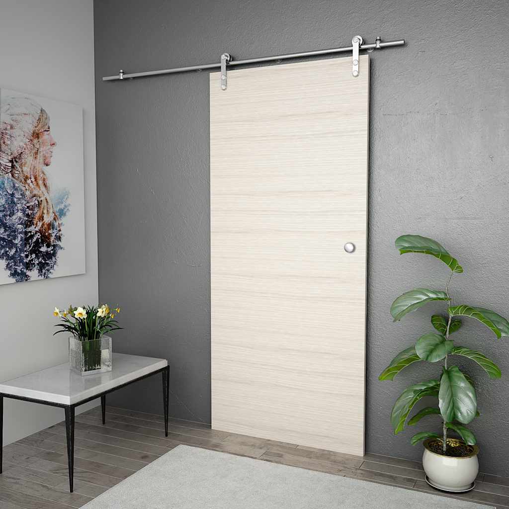 vidaXL System do mocowania drzwi przesuwnych, 183 cm, stal, srebrny