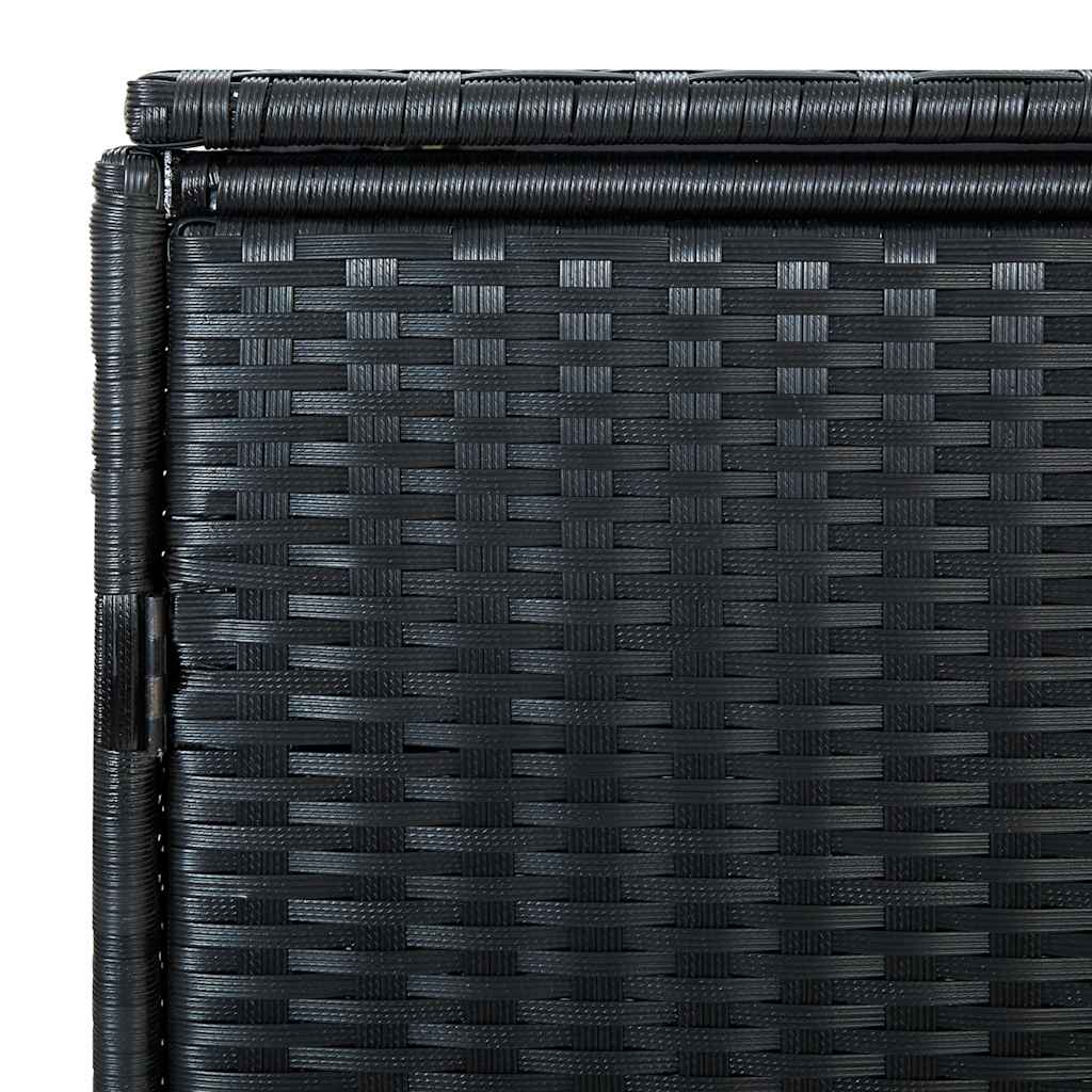 vidaXL Osłona na 2 kosze na śmieci, polirattan, czarna, 148x80x111 cm