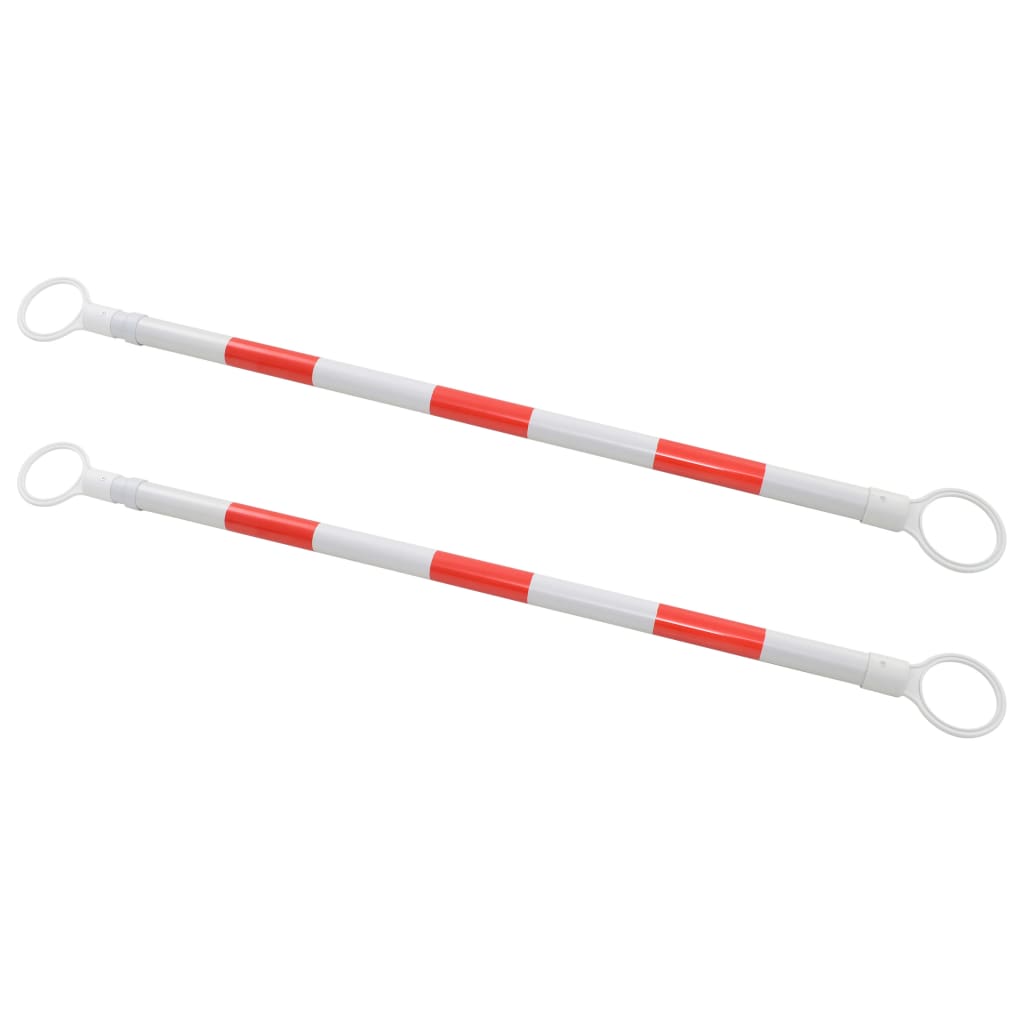 vidaXL 2 rozkładane barierki na pachołki drogowe, plastik, 116-197 cm