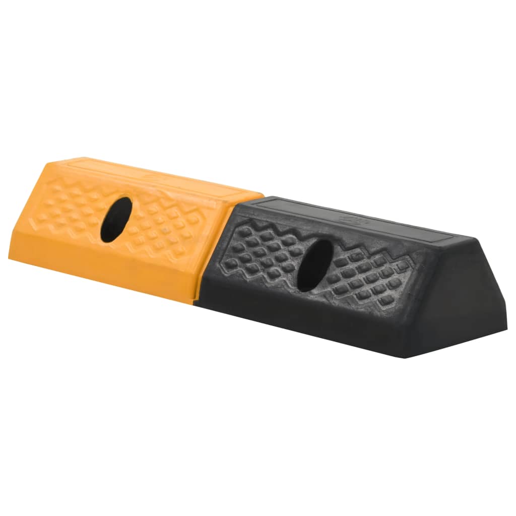 vidaXL Progi parkingowe, 2 szt., gumowe, 49 x 15 x 9 cm