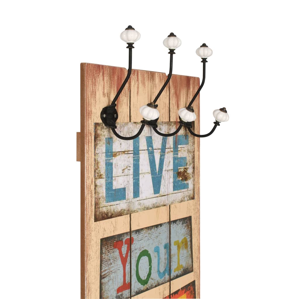 vidaXL Wieszak naścienny na okrycia wierzchnie, 120x40 cm, LIVE LIFE