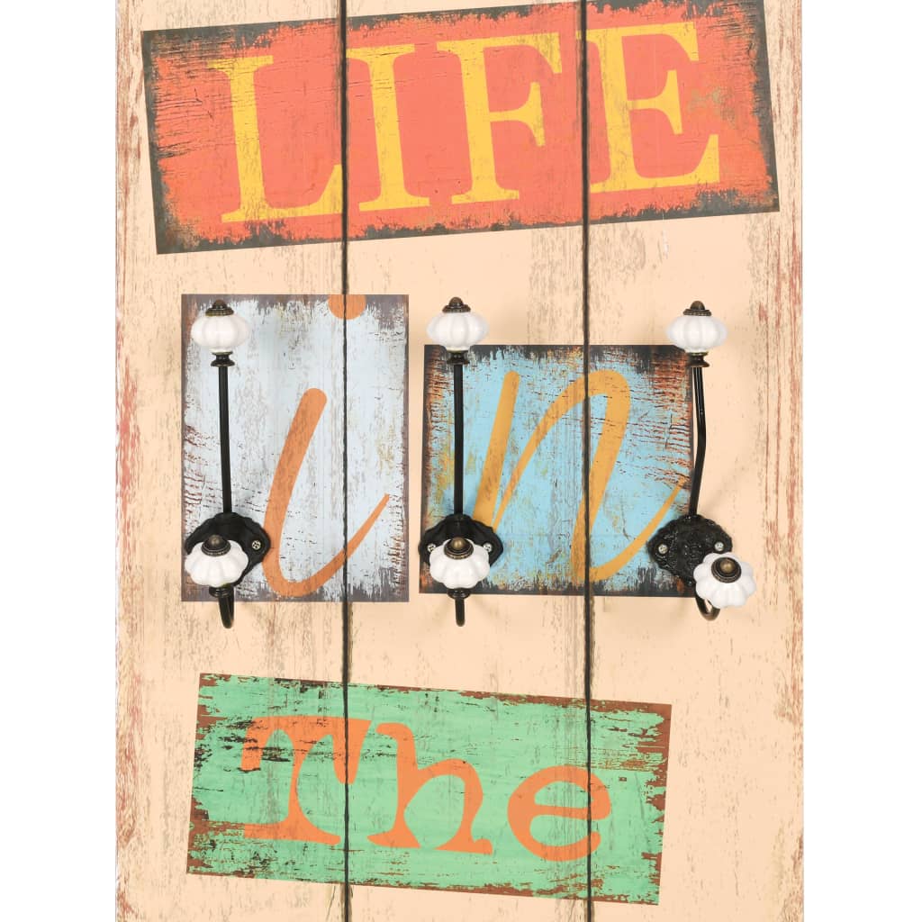 vidaXL Wieszak naścienny na okrycia wierzchnie, 120x40 cm, LIVE LIFE