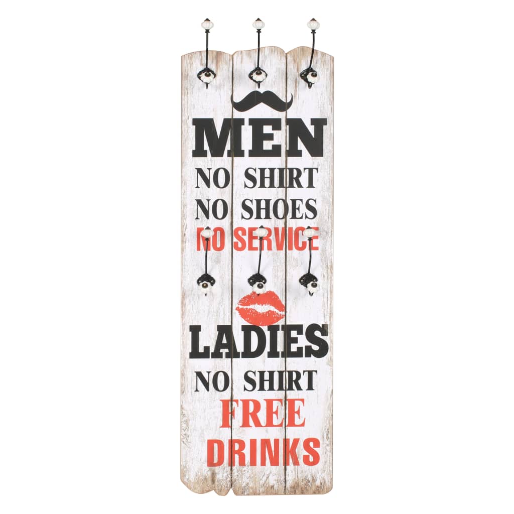 vidaXL Wieszak naścienny na okrycia wierzchnie, 120x40 cm, MEN LADIES