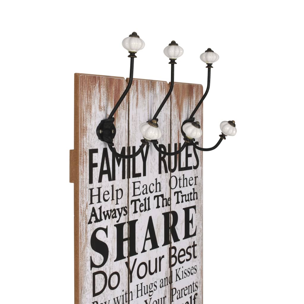 vidaXL Wieszak ścienny na odzież wierzchnią, 120x40 cm, FAMILY RULES