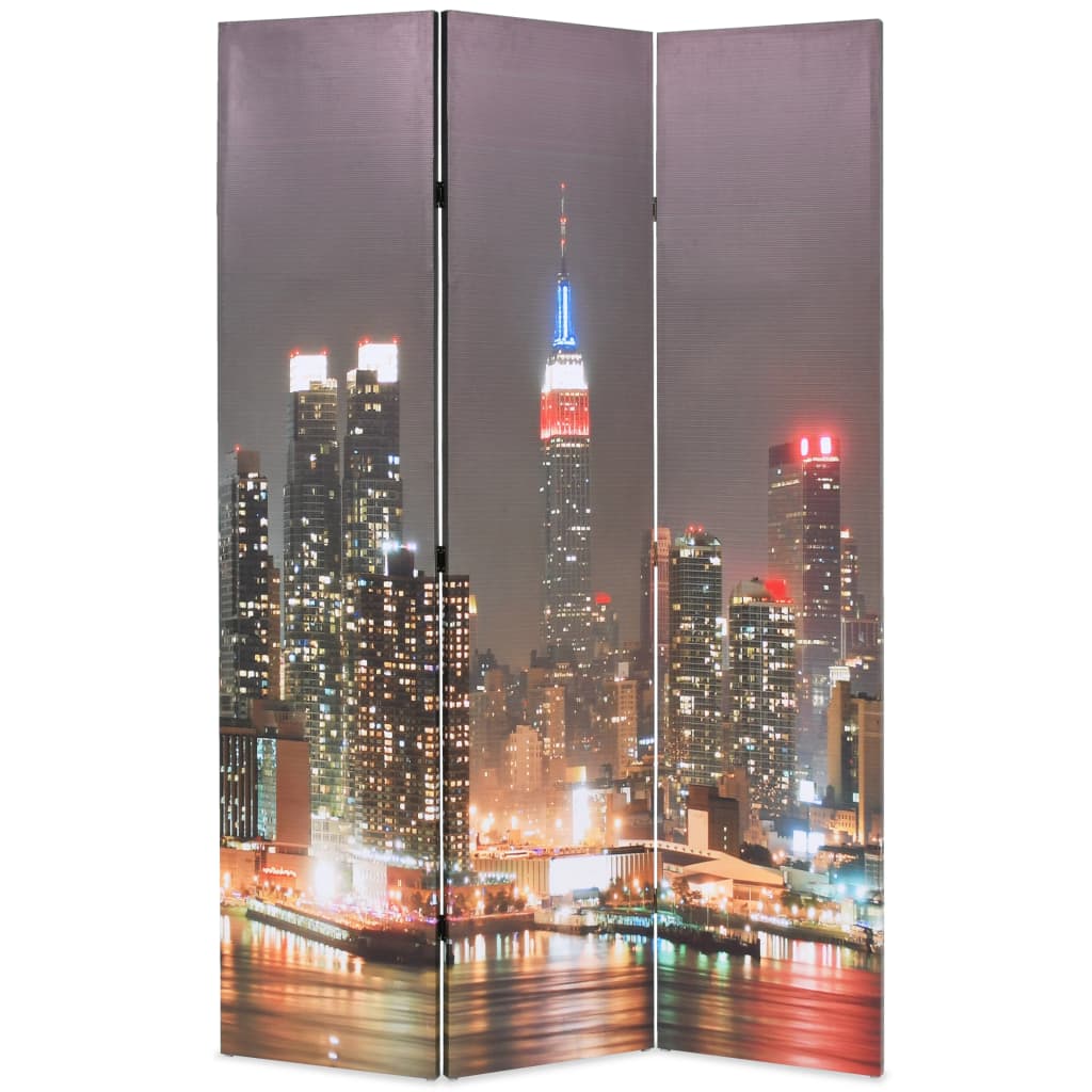 vidaXL Składany parawan, 120 x 170 cm, wzór Nowy Jork nocą