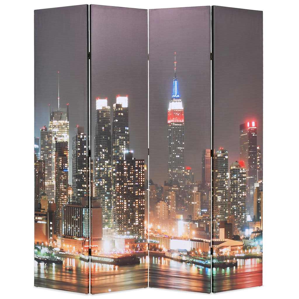 vidaXL Składany parawan, 160x170 cm, wzór Nowy Jork nocą