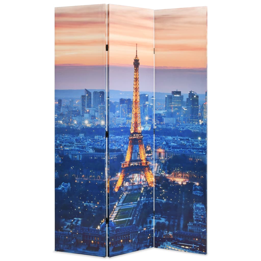 vidaXL Składany parawan, 120x170 cm, motyw Paryża nocą
