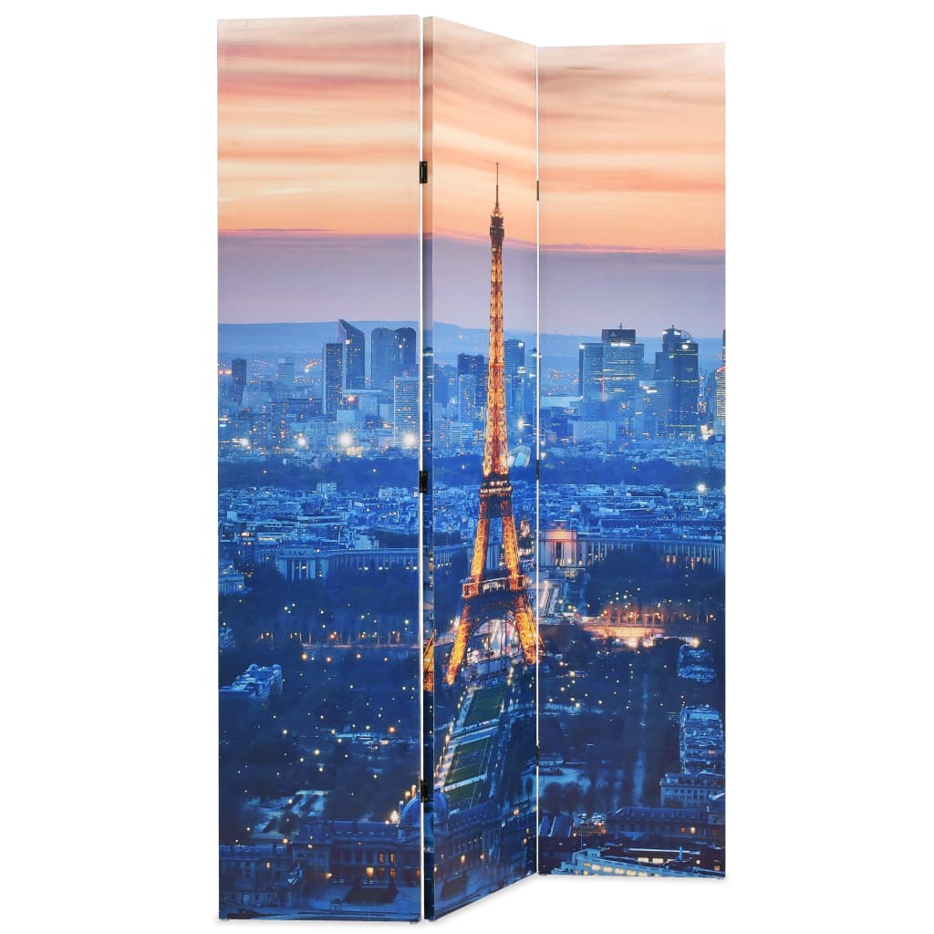 vidaXL Składany parawan, 120x170 cm, motyw Paryża nocą
