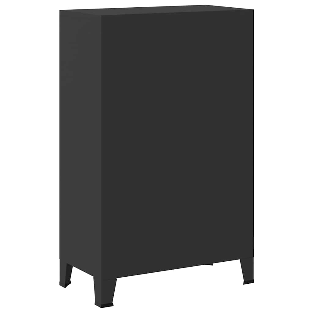 vidaXL Metalowa szafa w industrialnym stylu, 67 x 35 x 107 cm, czarna