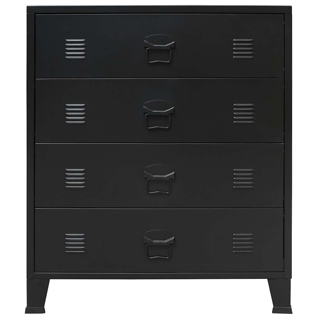 vidaXL Metalowa komoda w industrialnym stylu, 78 x 40 x 93 cm, czarna