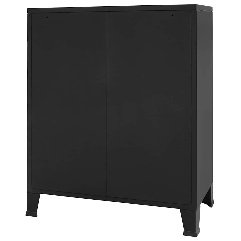 vidaXL Metalowa komoda w industrialnym stylu, 78 x 40 x 93 cm, czarna