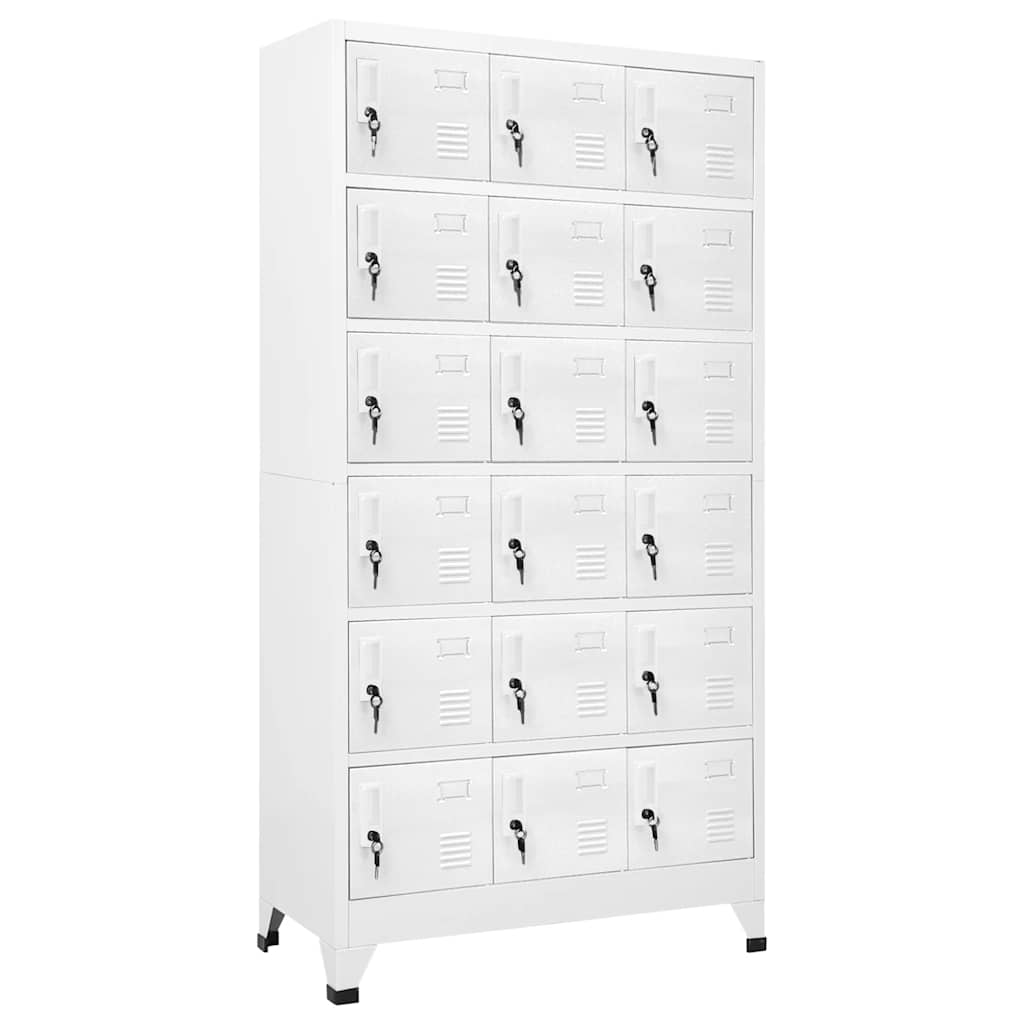 vidaXL Szafka z 18 zamykanymi przegrodami, metalowa, 90 x 40 x 180 cm