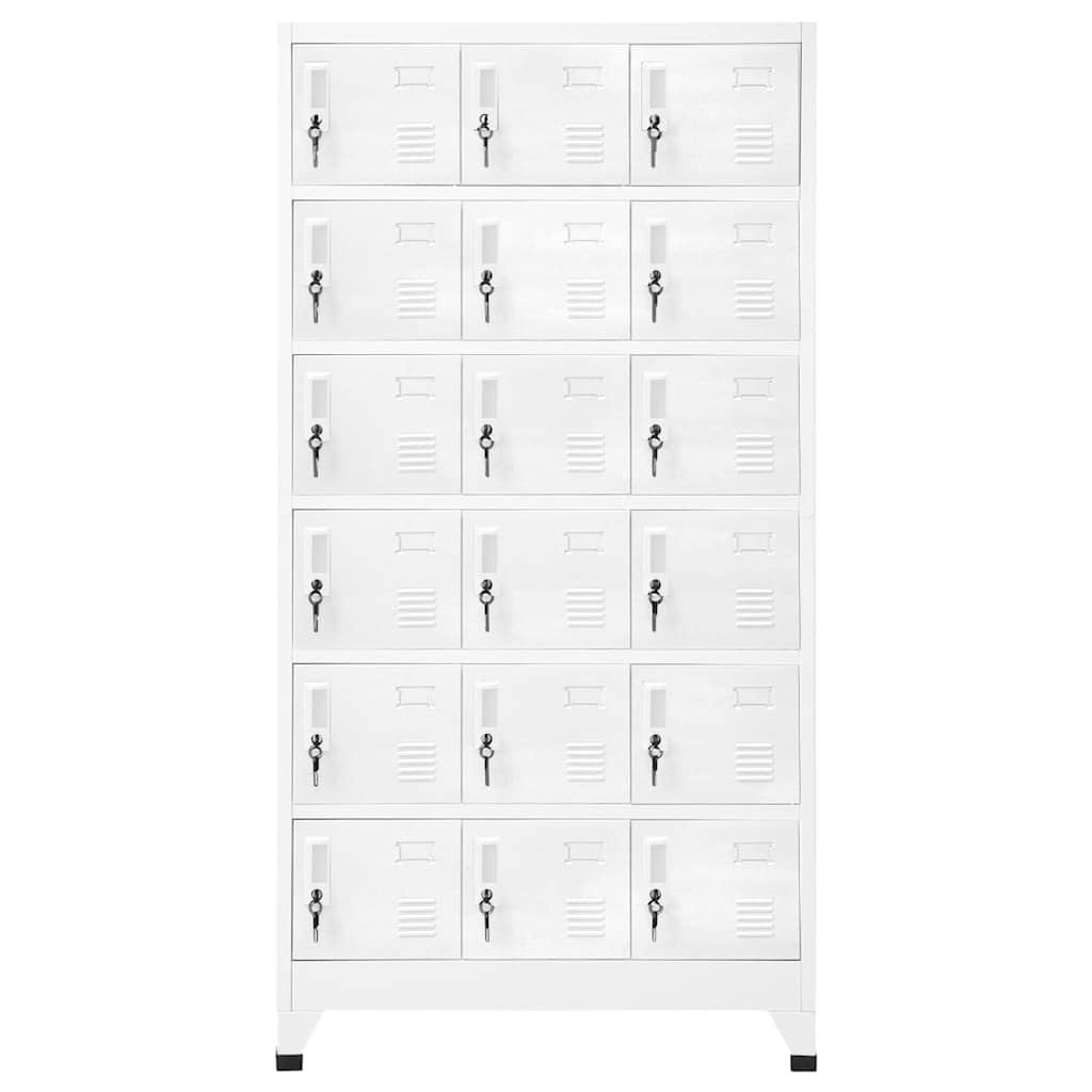 vidaXL Szafka z 18 zamykanymi przegrodami, metalowa, 90 x 40 x 180 cm