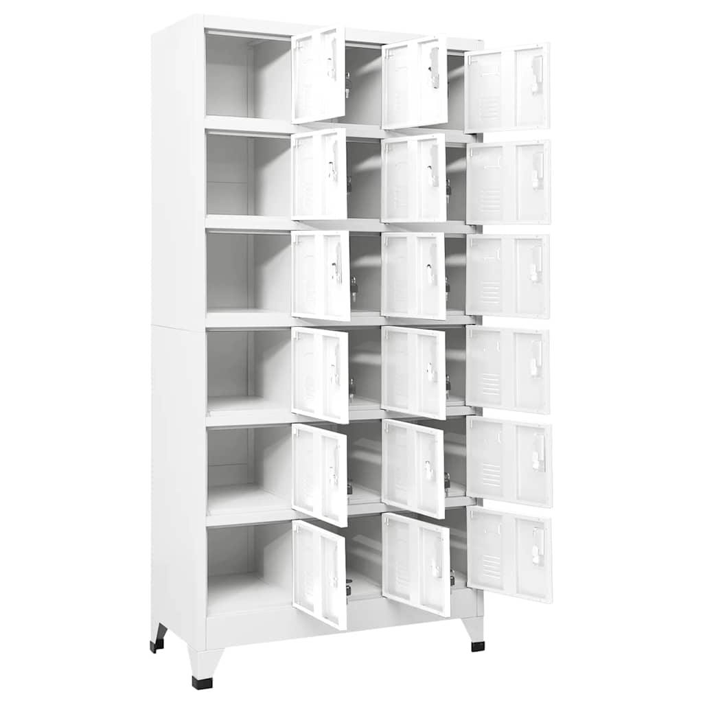 vidaXL Szafka z 18 zamykanymi przegrodami, metalowa, 90 x 40 x 180 cm