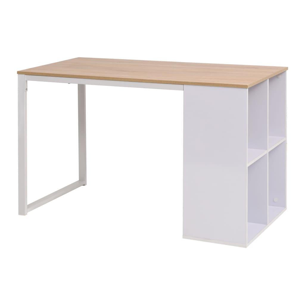 vidaXL Biurko 120 x 60 x 75 cm, kolor dębowy i biały