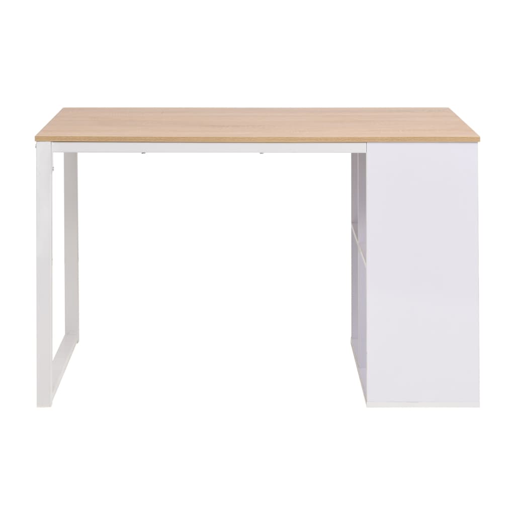 vidaXL Biurko 120 x 60 x 75 cm, kolor dębowy i biały
