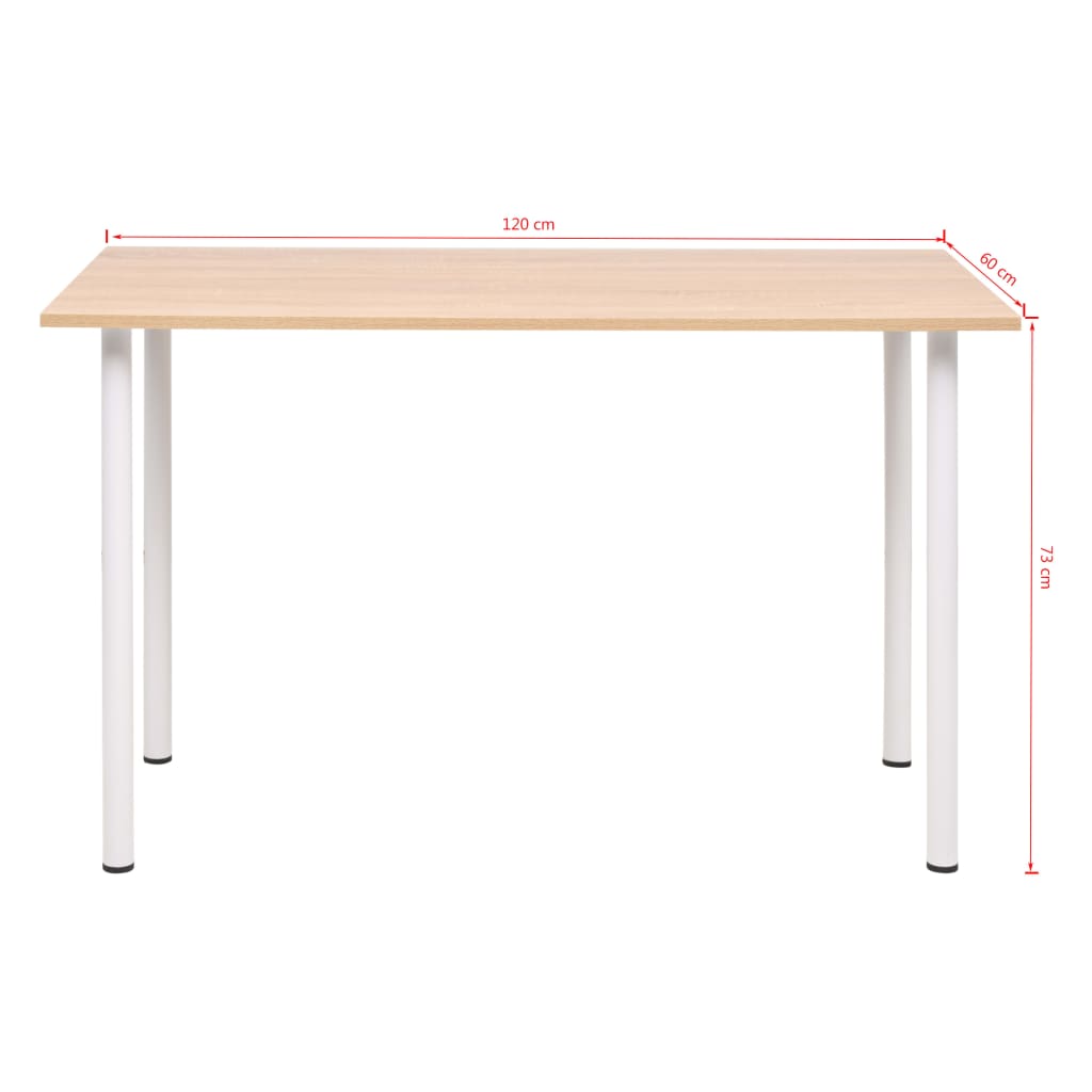 vidaXL Stół jadalniany 120 x 60 x 73 cm, dębowy i biały
