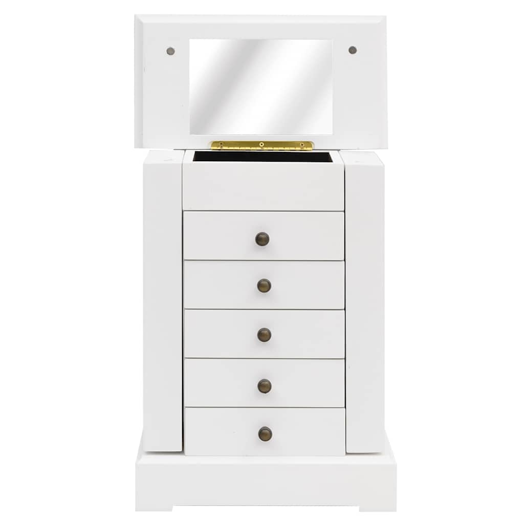 vidaXL Szafka na biżuterię z lustrem, MDF, 25 x 13,5 x 34 cm