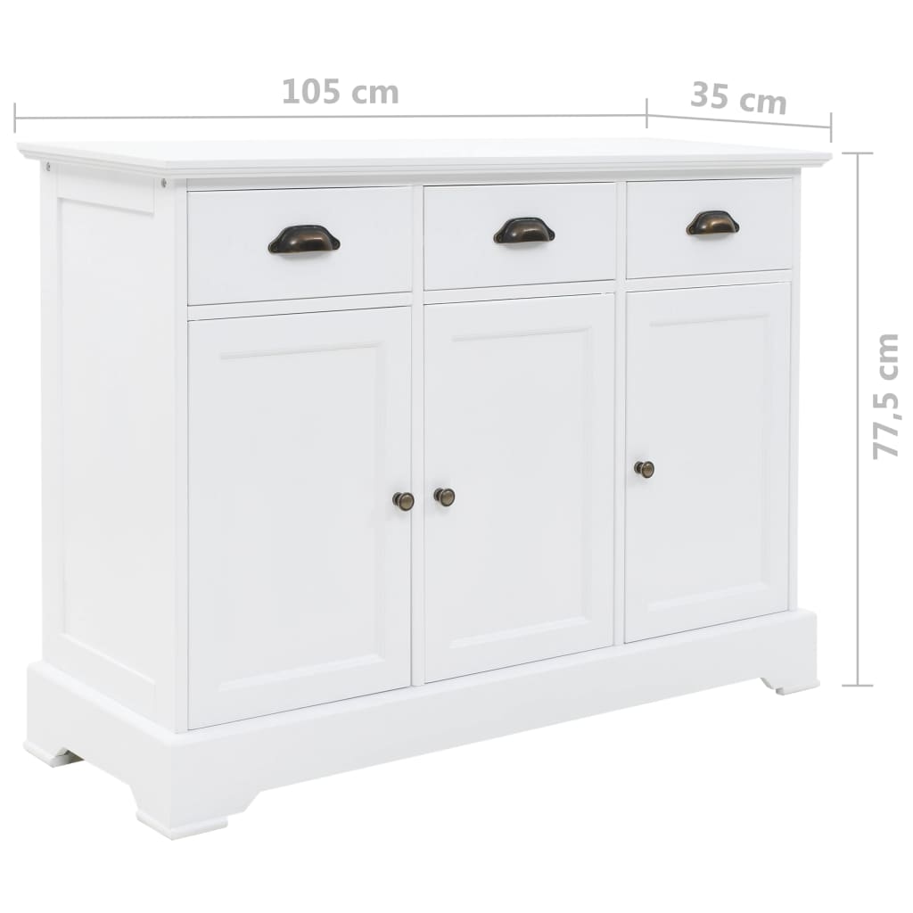 vidaXL Komoda 3-drzwiowa, MDF i drewno sosnowe, 105 x 35 x 77,5 cm