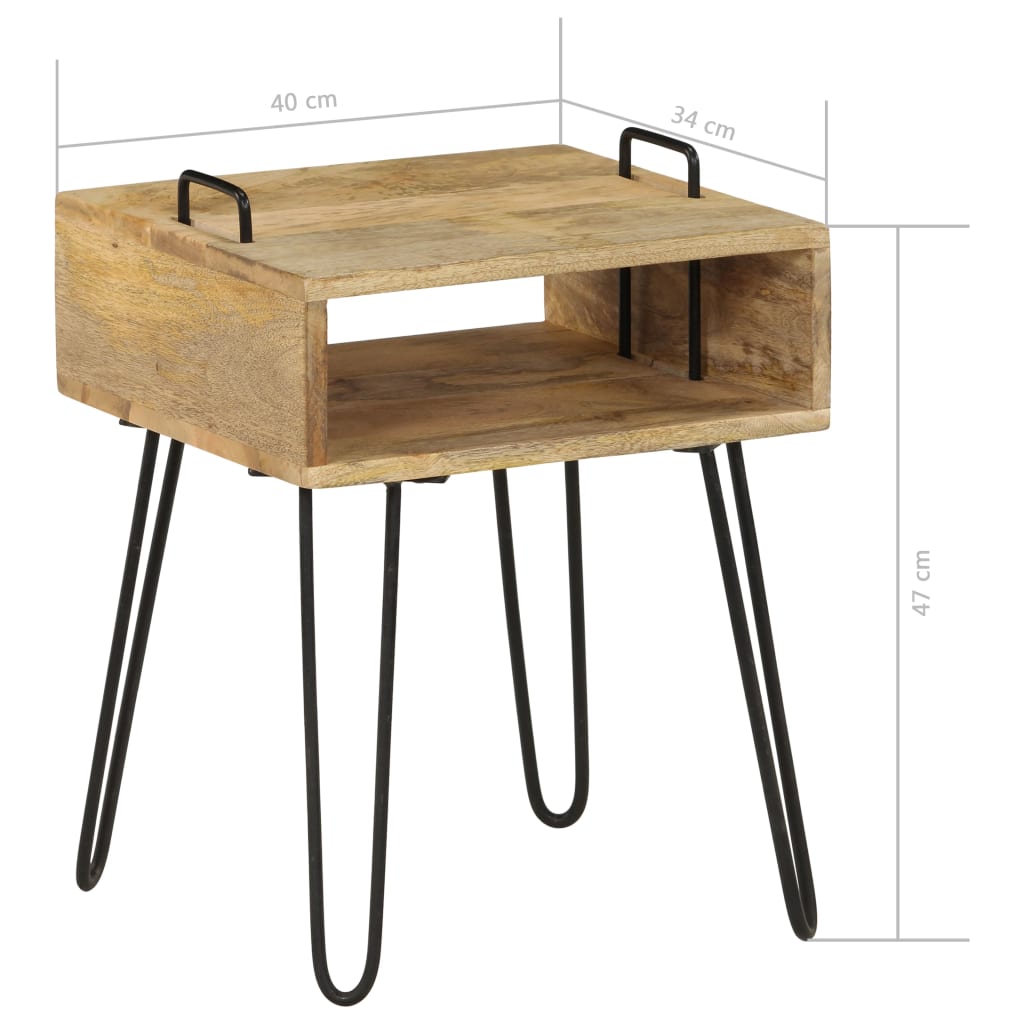 vidaXL Stolik nocny z litego drewna mango, 40 x 34 x 47 cm