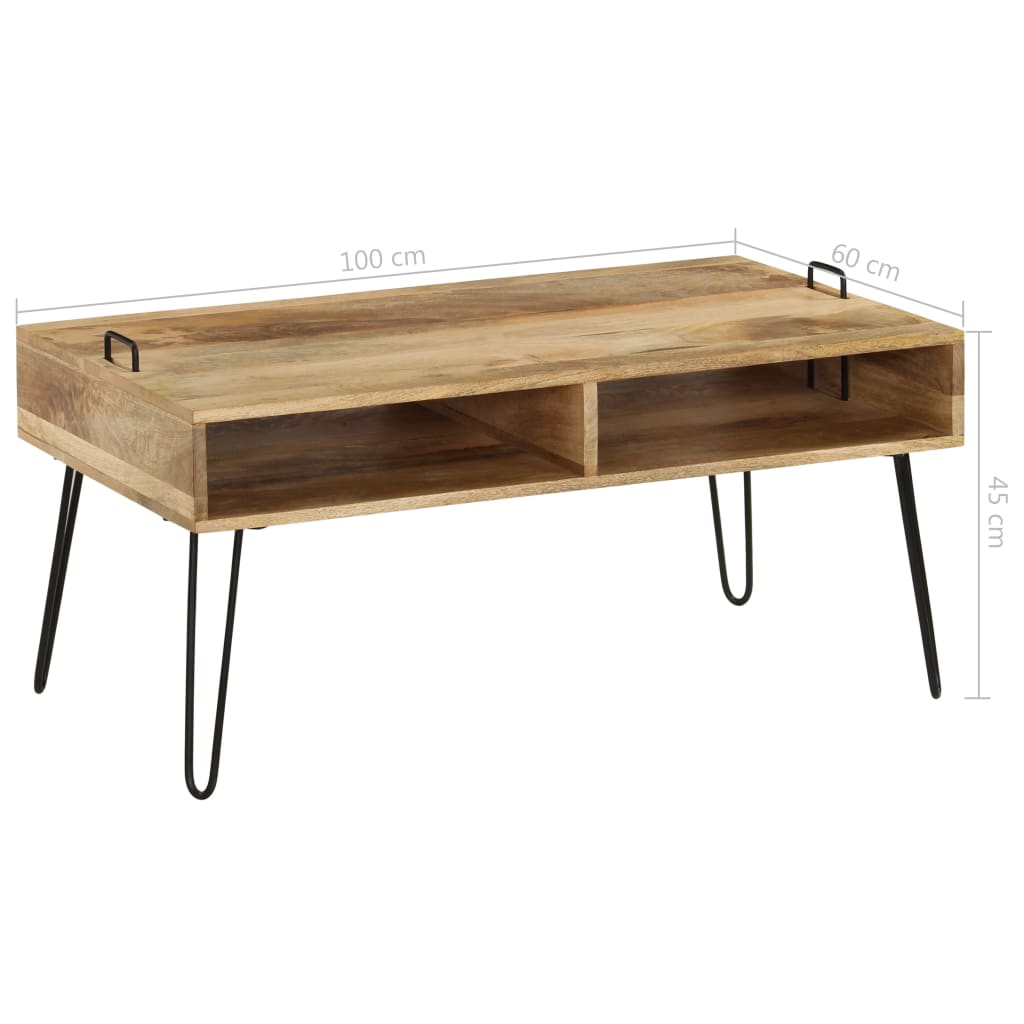 vidaXL Stolik kawowy, lite drewno mango, 100 x 60 x 45 cm