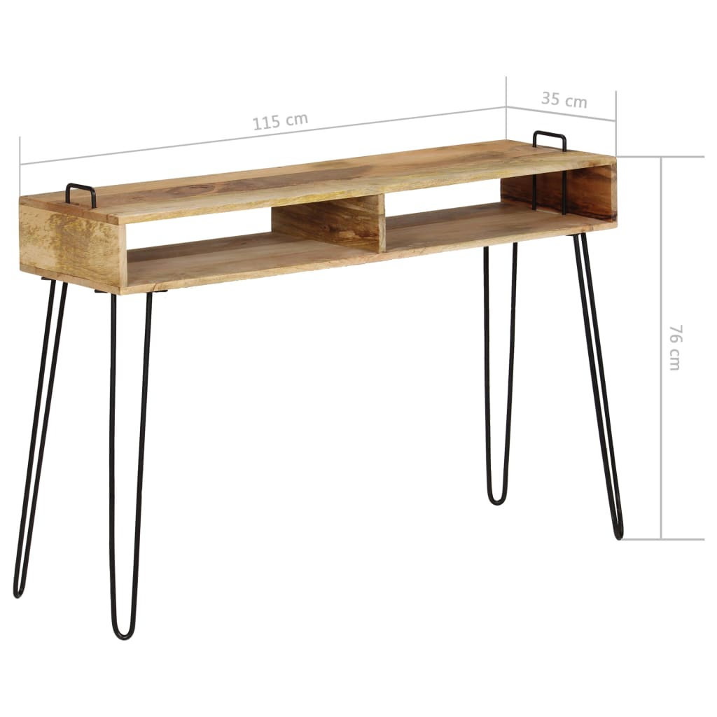 vidaXL Stolik typu konsola z litego drewna mango, 115 x 35 x 76 cm