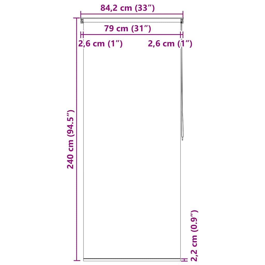vidaXL Roleta prysznicowa 80 x 240 cm, wzór w kwadraty