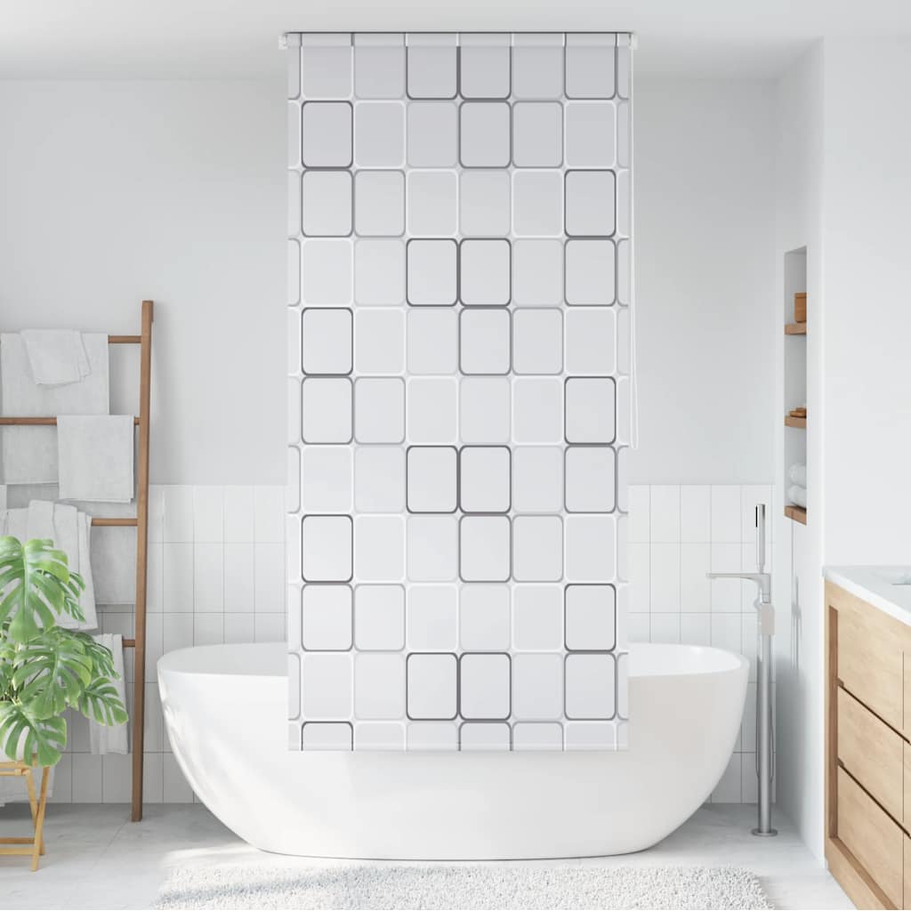 vidaXL Roleta prysznicowa 100 x 240 cm, wzór w kwadraty