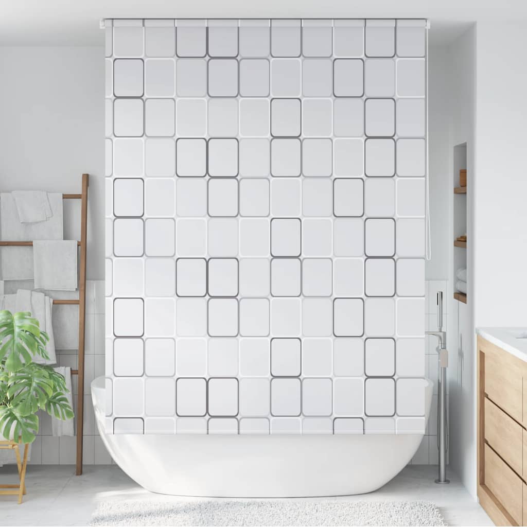 vidaXL Roleta prysznicowa 140 x 240 cm, wzór w kwadraty