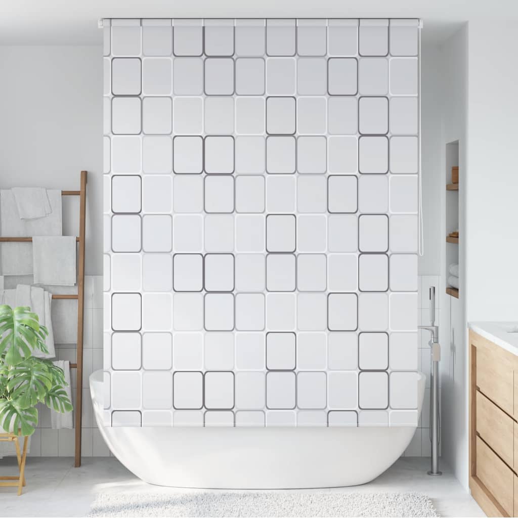 vidaXL Roleta prysznicowa 160 x 240 cm, wzór w kwadraty