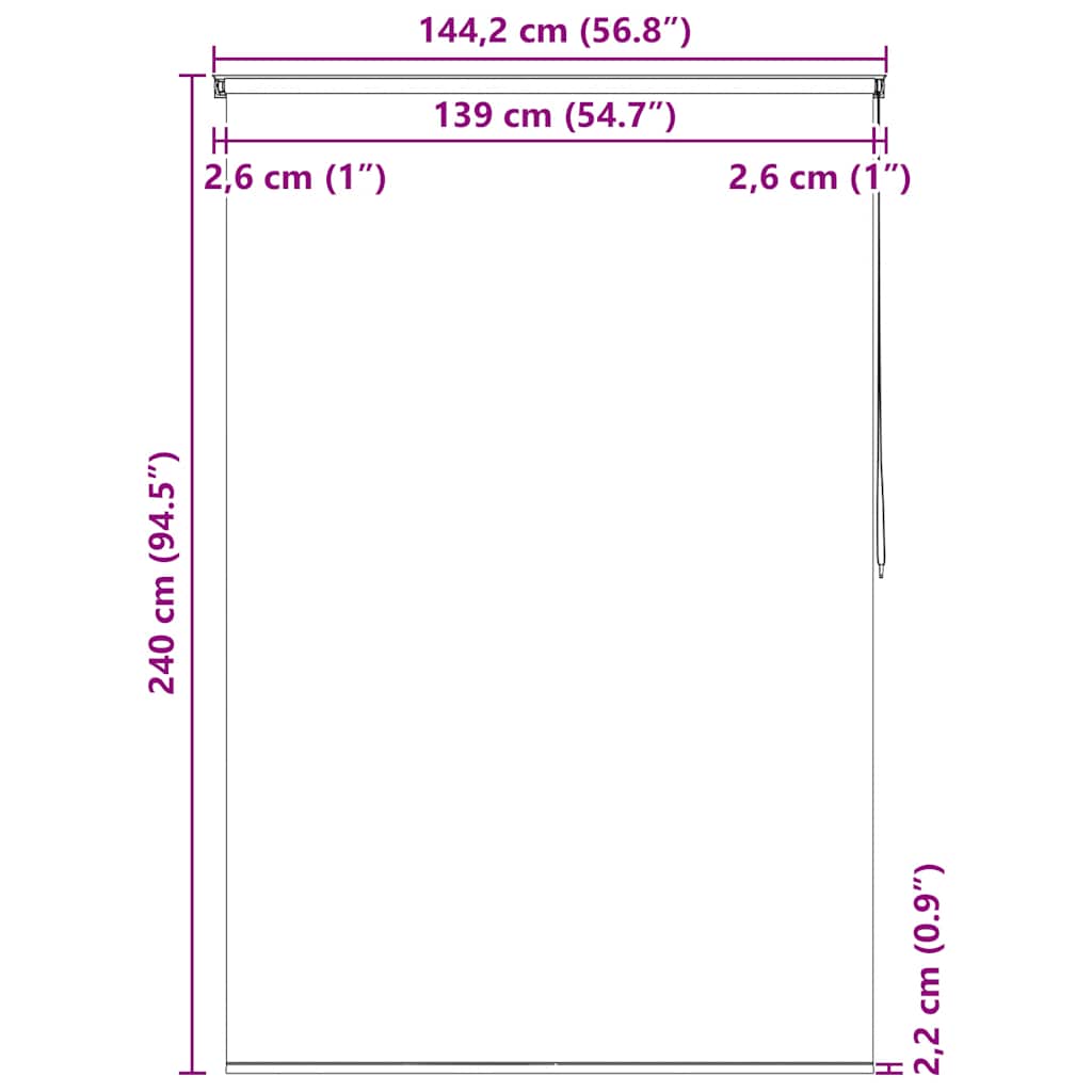 vidaXL Roleta prysznicowa 140 x 240 cm, wzór w koła