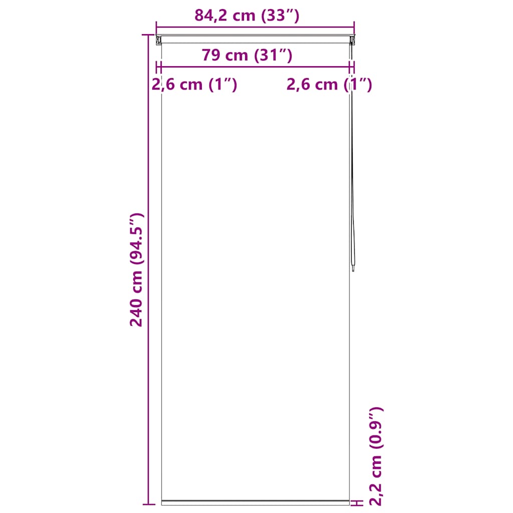 vidaXL Roleta prysznicowa 80 x 240 cm, z napisami