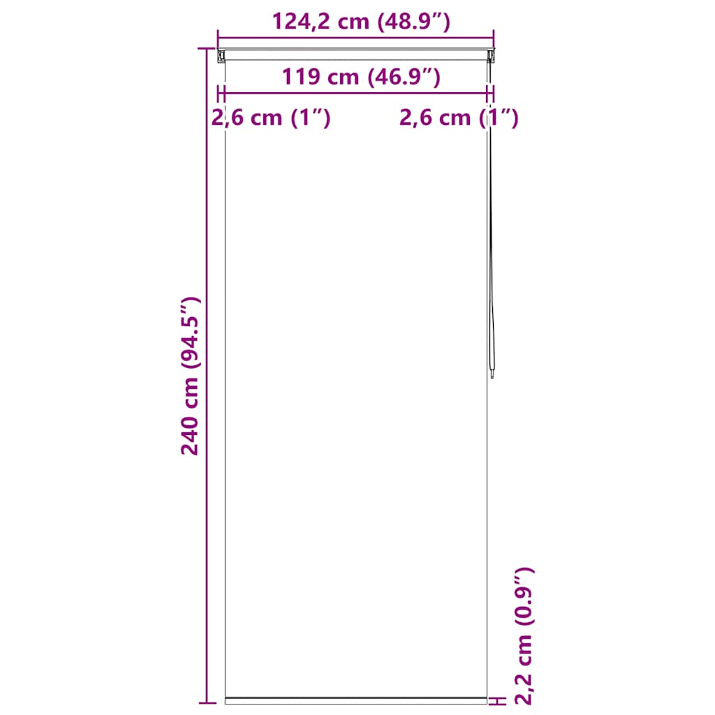 vidaXL Roleta prysznicowa 120 x 240 cm, z napisami