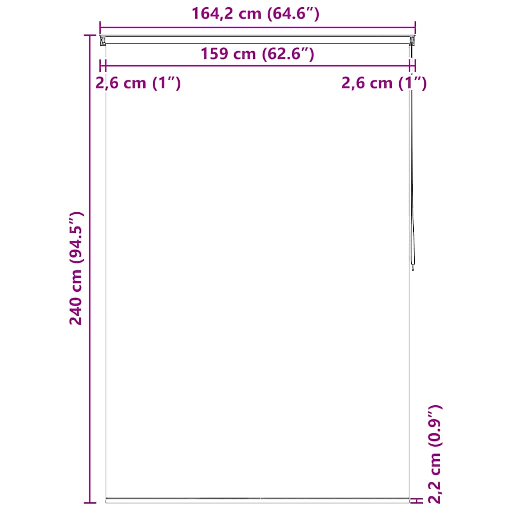 vidaXL Roleta prysznicowa 160x240 cm, z napisami