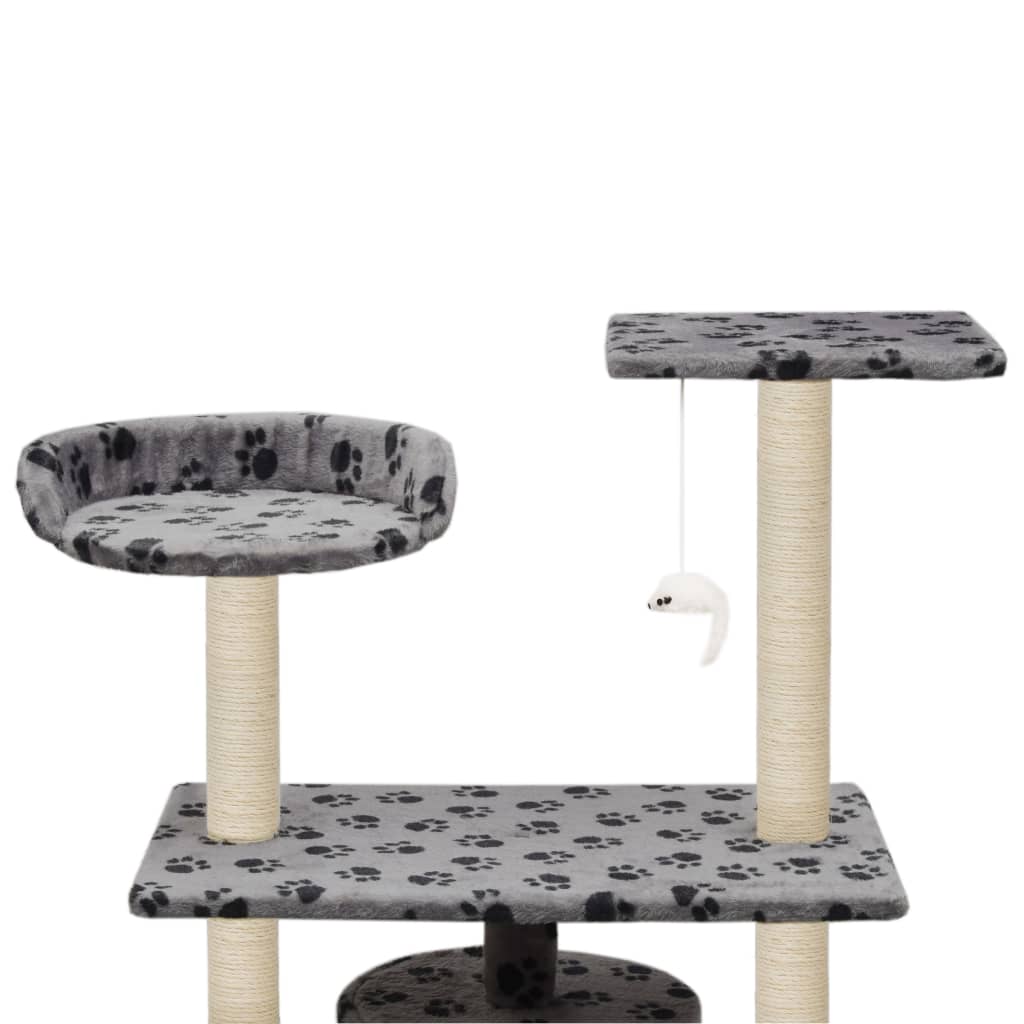 vidaXL Drapak ze sizalowymi słupkami, 95 cm, szary w kocie łapki