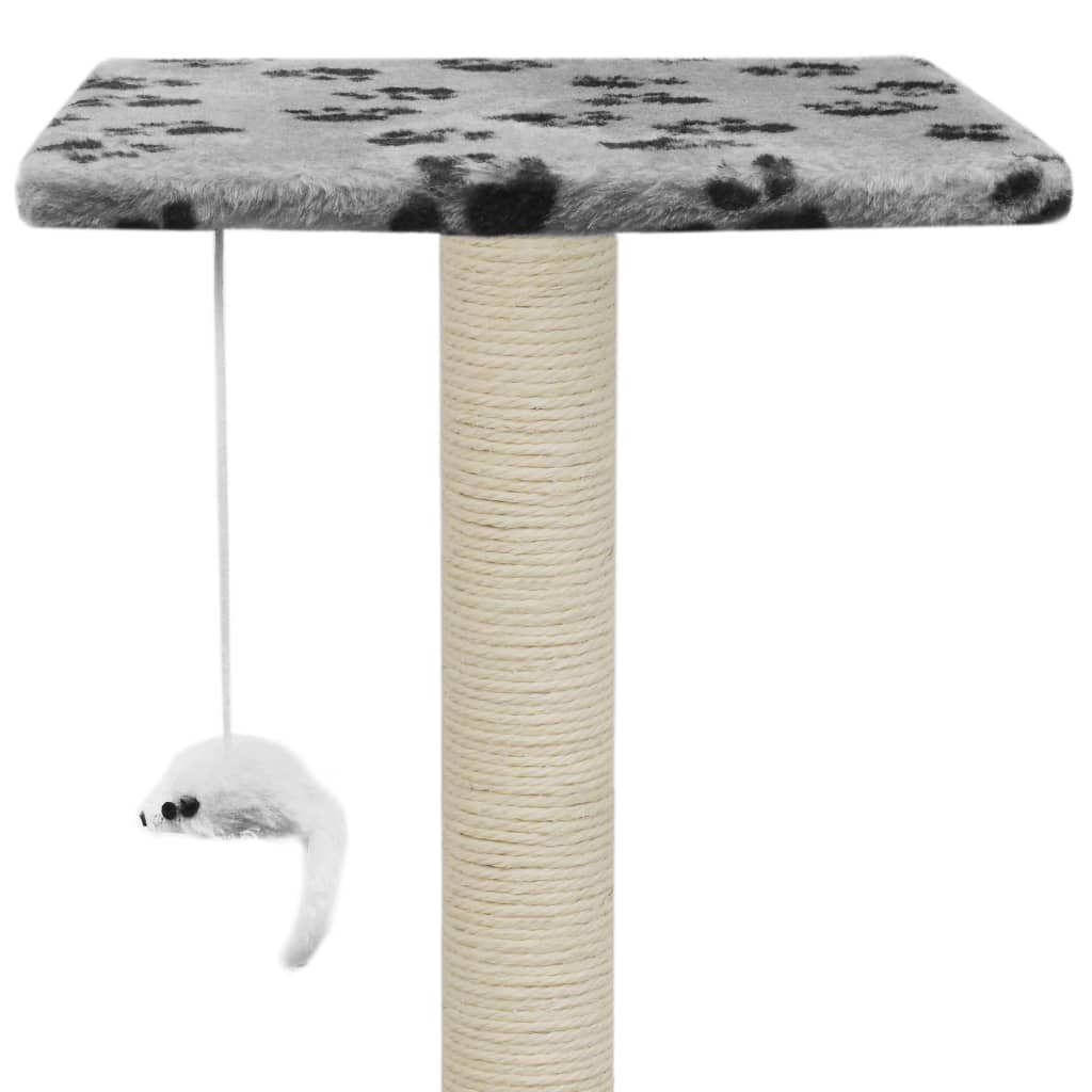 vidaXL Drapak ze sizalowymi słupkami, 95 cm, szary w kocie łapki