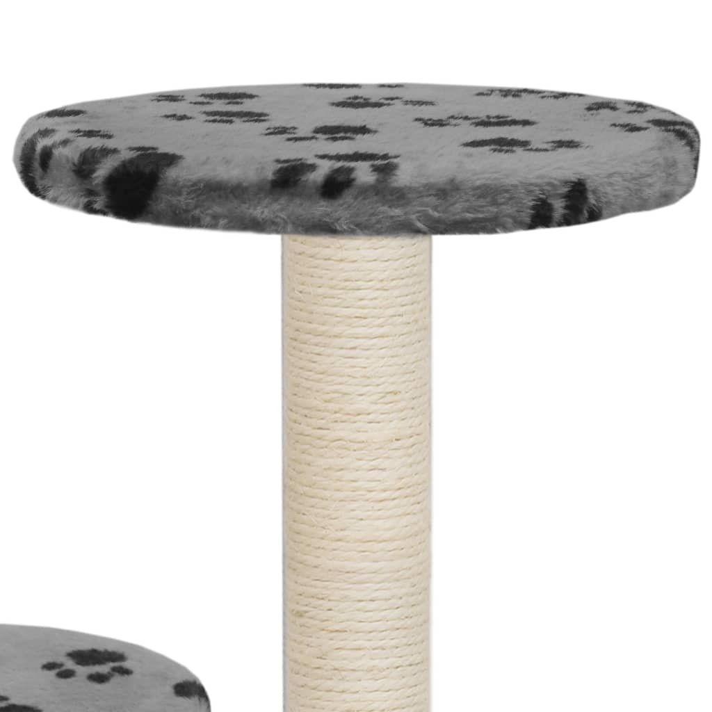 vidaXL Drapak z sizalowymi słupkami, 60 cm, szary w kocie łapki