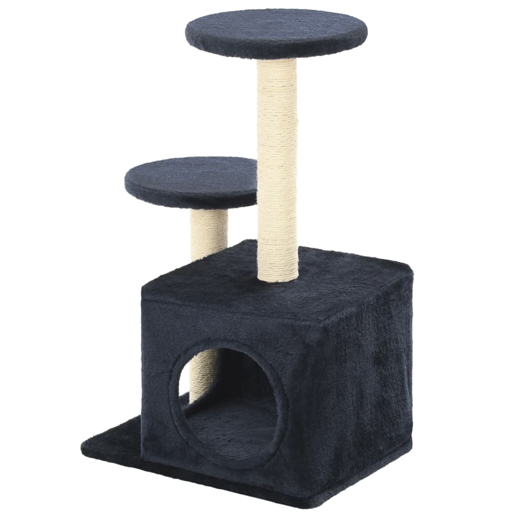 vidaXL Drapak dla kota ze słupkami sizalowymi, 60 cm, granatowy