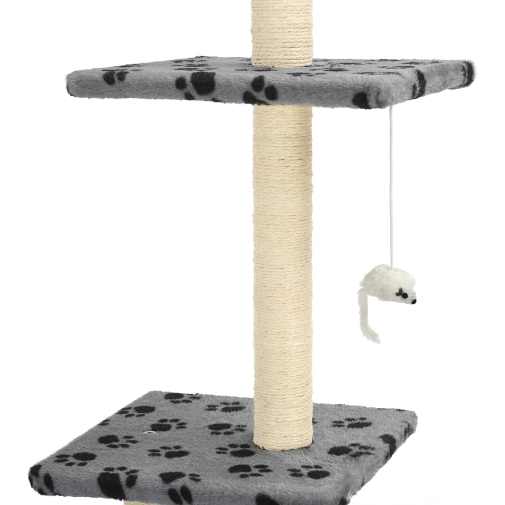 vidaXL Drapak dla kota z sizalowymi słupkami, 260 cm, szary w łapki