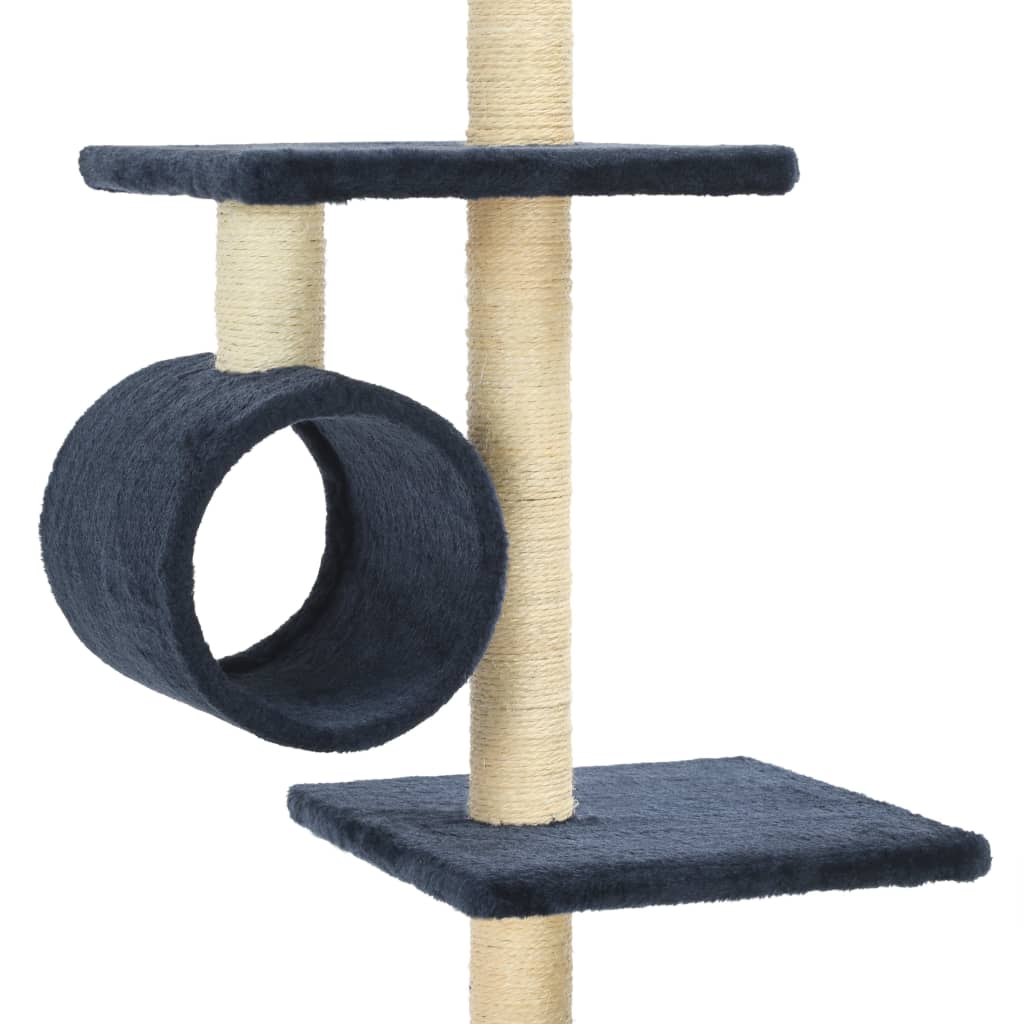 vidaXL Drapak dla kota z sizalowymi słupkami, 260 cm, granatowy