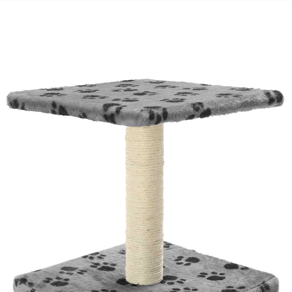 vidaXL Drapak z sizalowym słupkiem, 55 cm, szary w kocie łapki